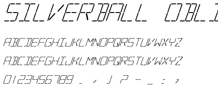 Silverball Oblique font